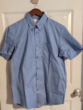 Light Blue Short-Sleeve Button-Down Shirt by Clique